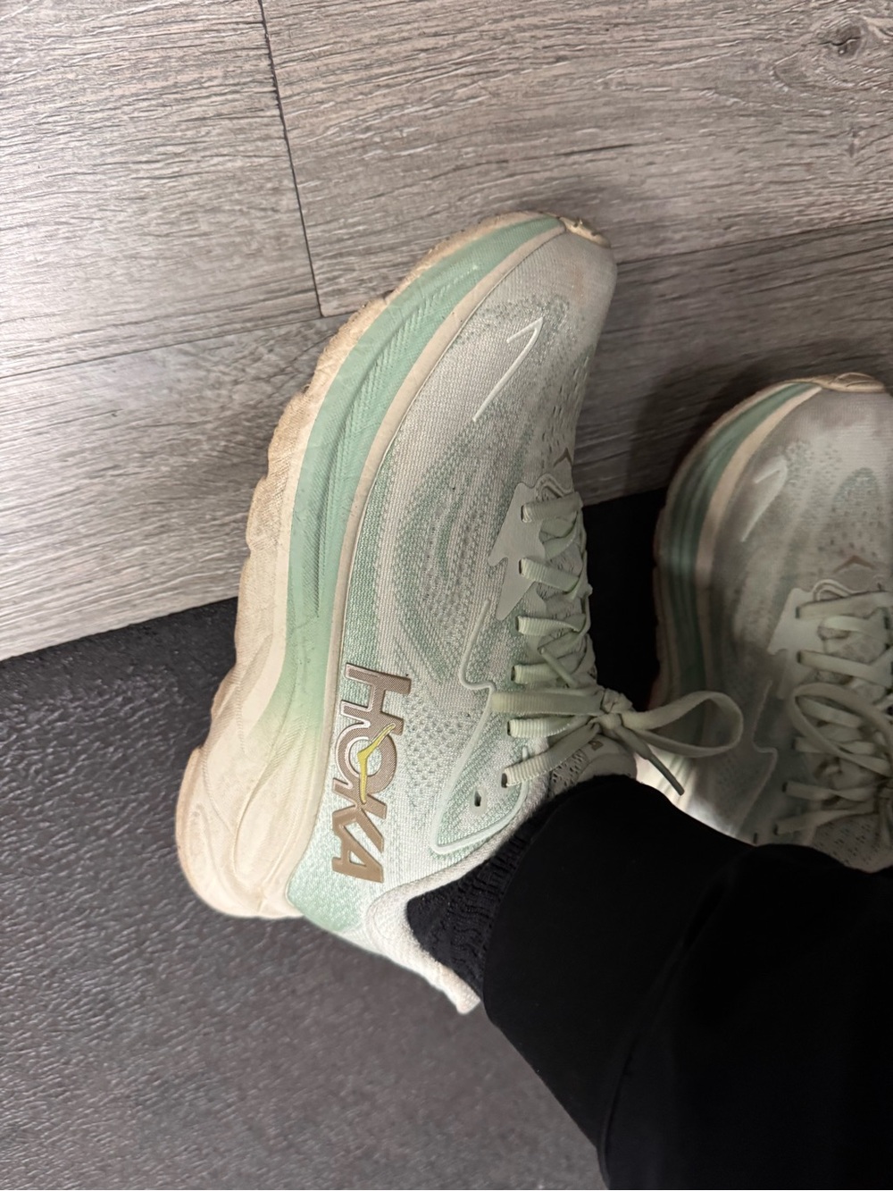 Hoka Women's Mint-Green Cushioned Running Shoes